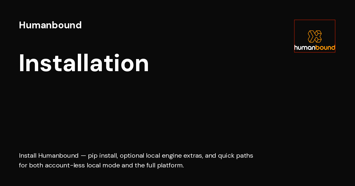 Installation - Humanbound