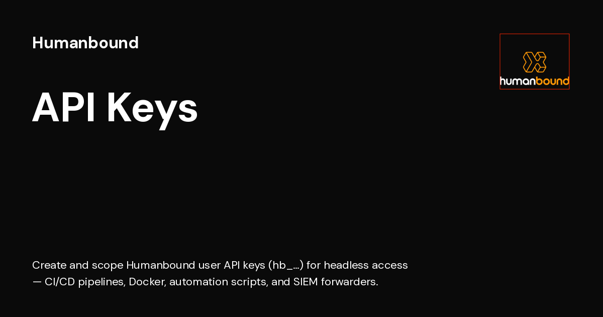 API Keys - Humanbound